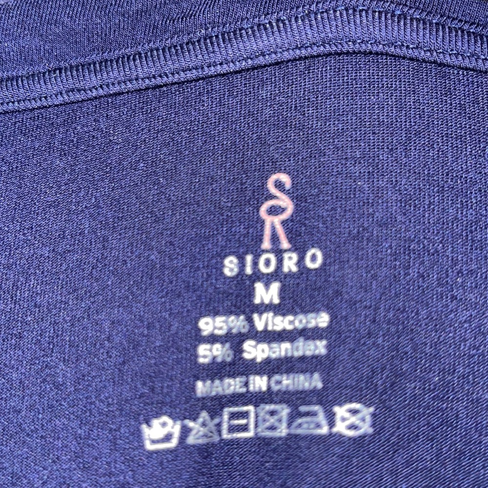 Woman's SIORO Navy Button Down PJ/Sleepwear Top M - Picture 6 of 9